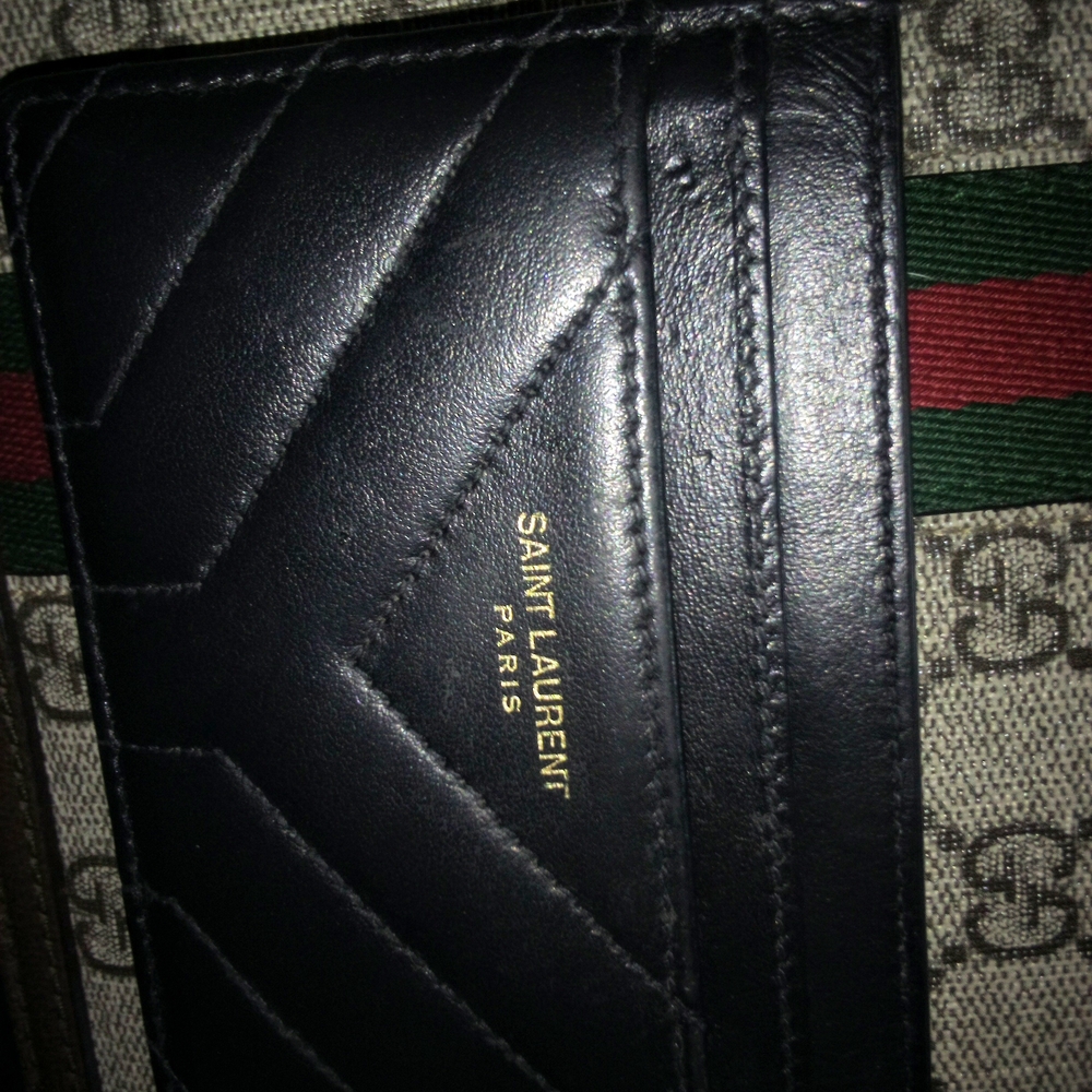 Saint Laurent Quilted Black Leather Card Holder